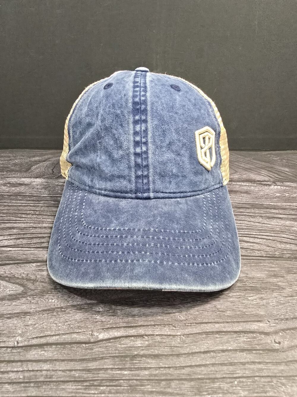 Born Primitive Women’s Trucker Hat Denim Blue Infinity Her Ponytail Cap NWOT